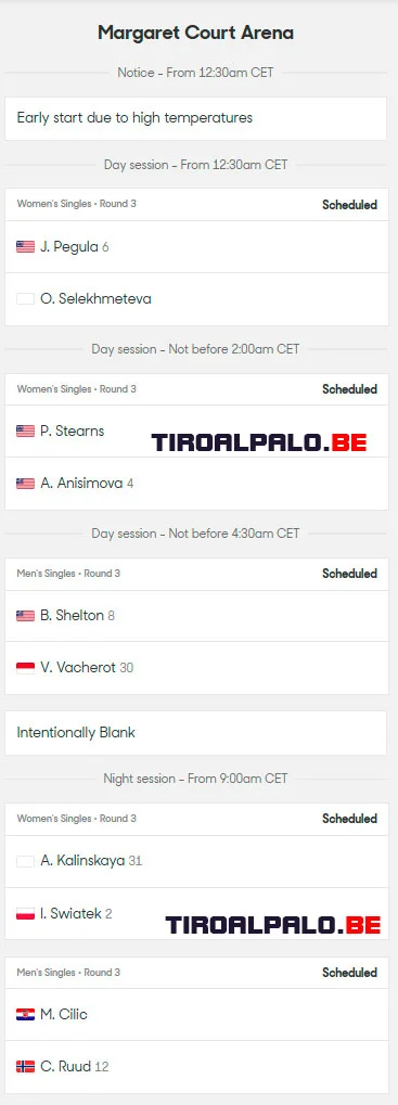 australia open dia7 partidos pista2 2026 tiroalpalo t