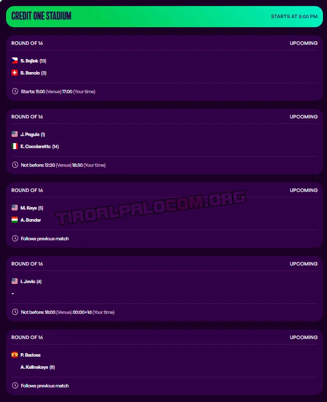 wta charleston partidos jueves2 abril 2026 tiroalpalo