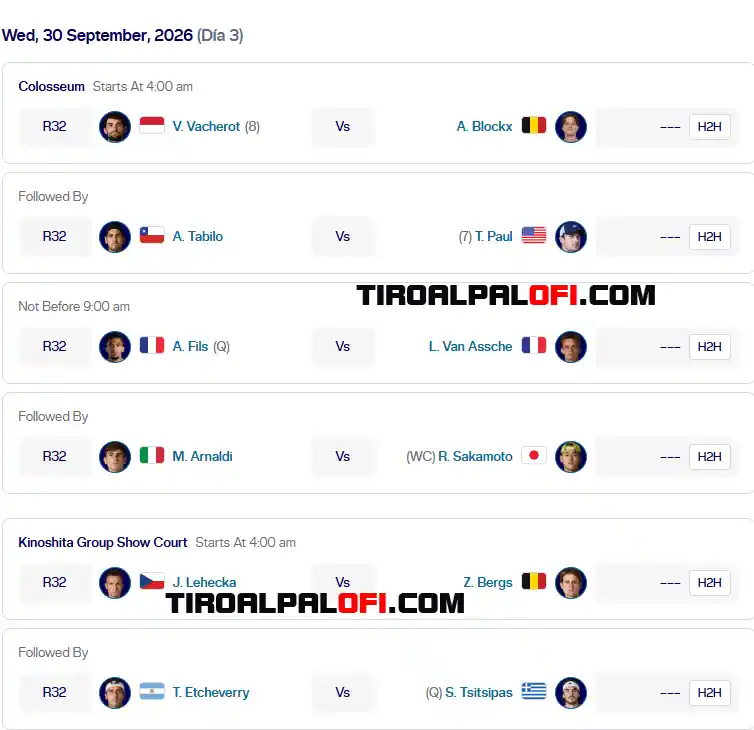 atp tokio miercoles30 septiembre 2026 tiroalpalo